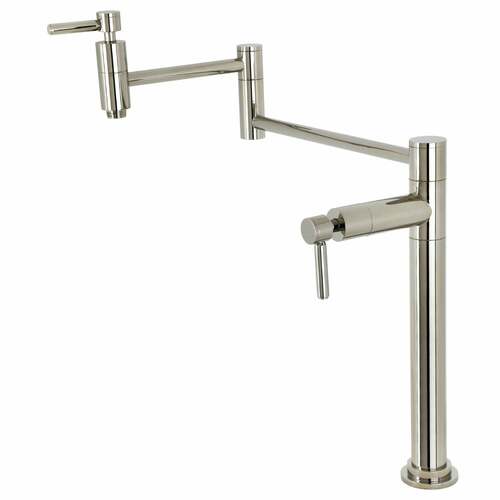 Kingston Brass KS8706DL Concord Polished Nickel Deck Mount Pot Filler Faucet