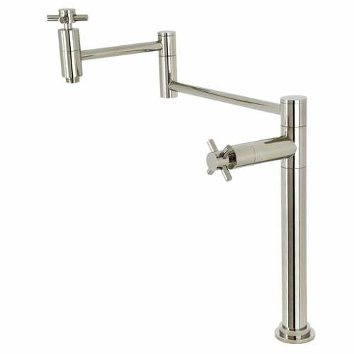 Kingston Brass KS8706DX Concord Polished Nickel Deck Mount Pot Filler Faucet