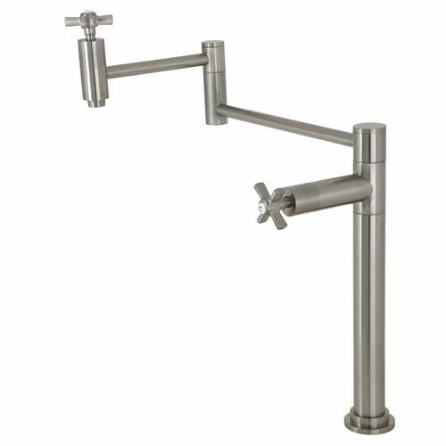 Kingston Brass KS8708ZX Millennium Brushed Nickel Deck Mount Pot Filler Faucet