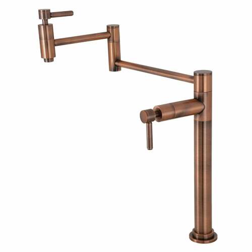 Kingston Brass KS870DLAC Concord Antique Copper Deck Mount Pot Filler Faucet