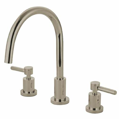Kingston Brass KS8726DLLS Concord Polished Nickel Double-Handle Widespread Kitchen Faucet