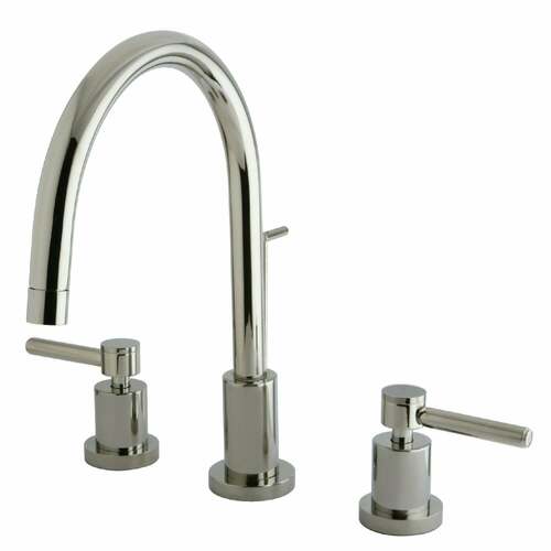 Kingston Brass KS8926DL Concord Widespread Bathroom Faucet, Brass Pop-Up, Polished Nickel