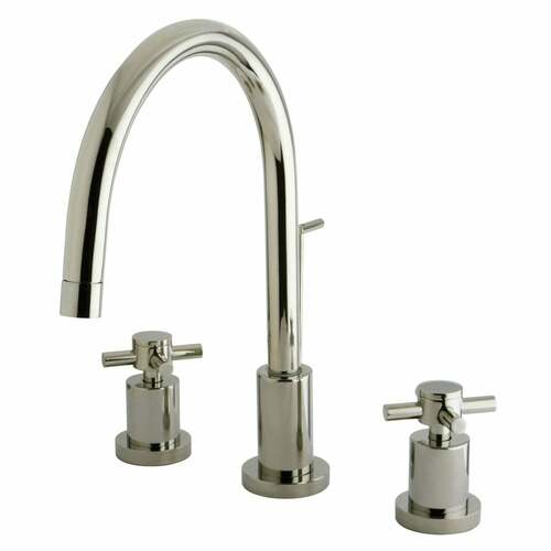 Kingston Brass KS8926DX Concord Widespread Bathroom Faucet, Brass Pop-Up, Polished Nickel
