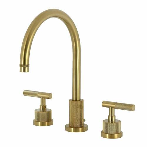 Kingston Brass KS8927KNL Convergent Widespread Bathroom Faucet, 2-Handle, Brushed Brass