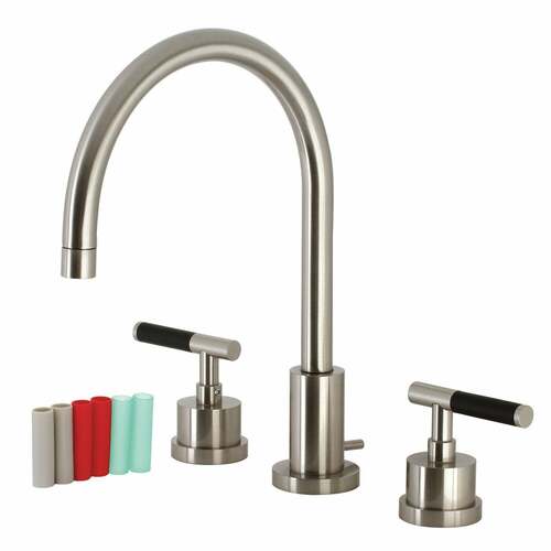 Kingston Brass KS8928CKL Kaiser Brushed Nickel Widespread Bathroom Faucet with Brass Pop-Up