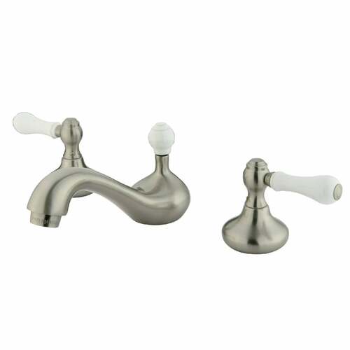 Kingston Brass KS948PL Brushed Nickel Widespread Bathroom Faucet with ABS Pop-Up Drain