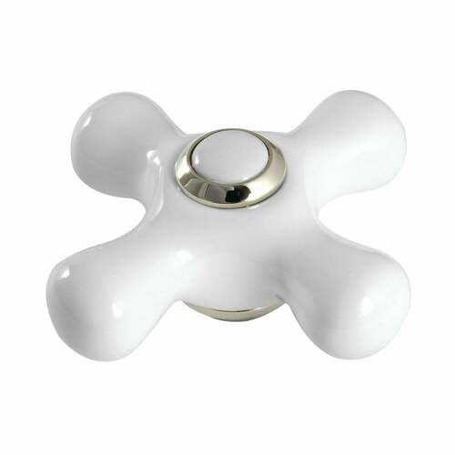 Kingston Brass KSDH23665PX Polished Nickel Porcelain Cross Handle Diverter for Tub Filler