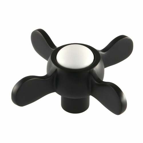 Kingston Brass KSDH285MB Matte Black Brass Cross Handle Diverter for Tub Shower Faucet