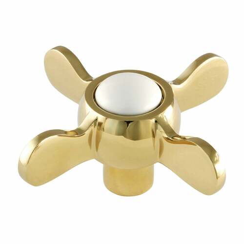 Kingston Brass KSDH285PB Brass Cross Handle Diverter for Tub Shower Faucet, Polished Brass
