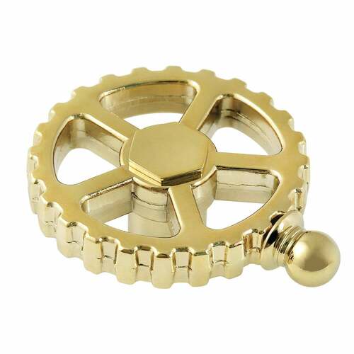 Kingston Brass KSDH2942CG Fuller Brass Industrial Gear Wheel Handle, Polished Brass