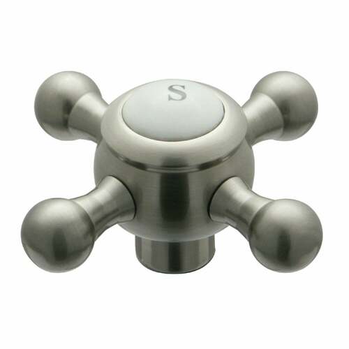 Kingston Brass KSDH44685BX Brushed Nickel Metal Cross Handle Diverter for Tub Filler