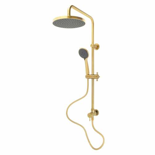 Kingston Brass KSG2397D Concord Wall Mount Rain Drop Shower System with Hand Shower, Brushed Brass