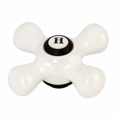 Kingston Brass KSH1160PXH Matte Black Porcelain Cross Handle (Hot Side)