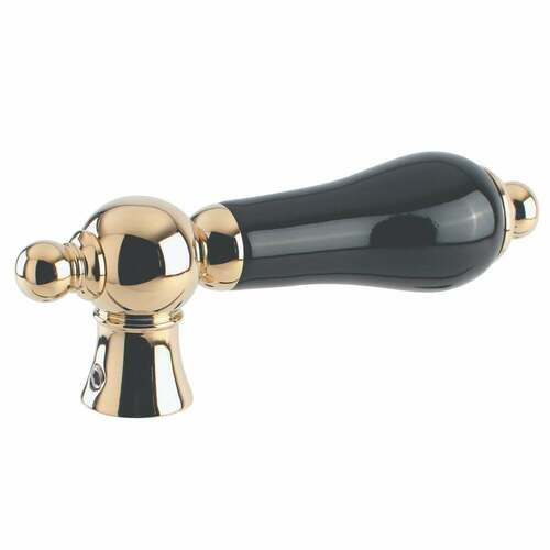 Kingston Brass KSH1162PKL Duchess Black Porcelain Lever Handle with Polished Brass