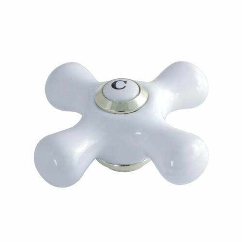 Kingston Brass KSH1166PXC Polished Nickel Porcelain Cross Handle (Cold Side)