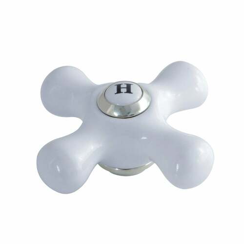 Kingston Brass KSH1166PXH Polished Nickel Porcelain Cross Handle (Hot Side)