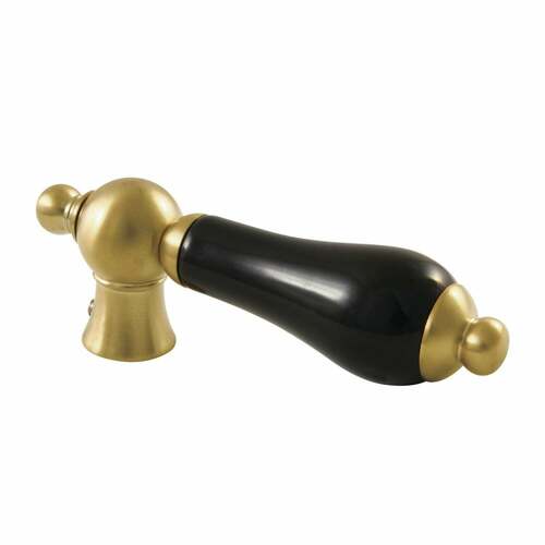 Kingston Brass KSH1167PKL Duchess Black Porcelain Lever Handle with Brushed Brass