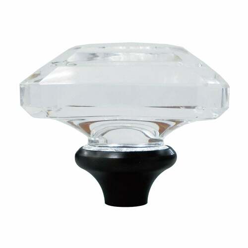 Kingston Brass KSH1965KRL Crystal Rectangular Knob Handle - Oil Rubbed Bronze