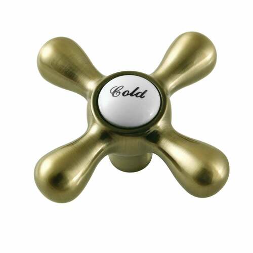 Kingston Brass KSH213ABC Antique Brass Zinc Alloy Cross Handle (Cold Side)