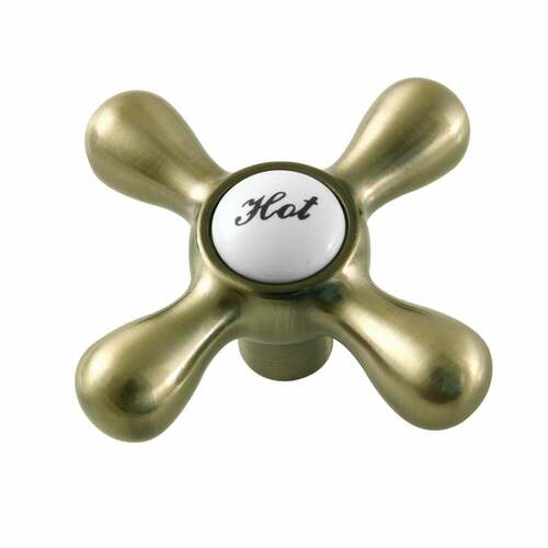 Kingston Brass KSH213ABH Antique Brass Zinc Alloy Cross Handle (Hot Side)