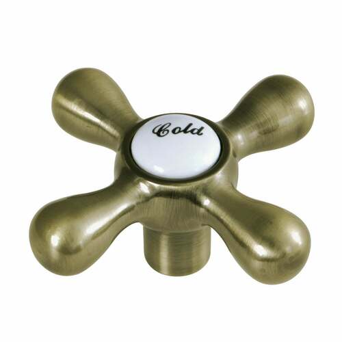 Kingston Brass KSH266ABC Antique Brass Metal Cross Handle (Cold Side)