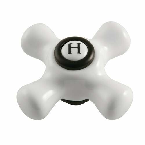 Kingston Brass KSH266PXMBH Matte Black Porcelain Cross Handle (Hot Side)