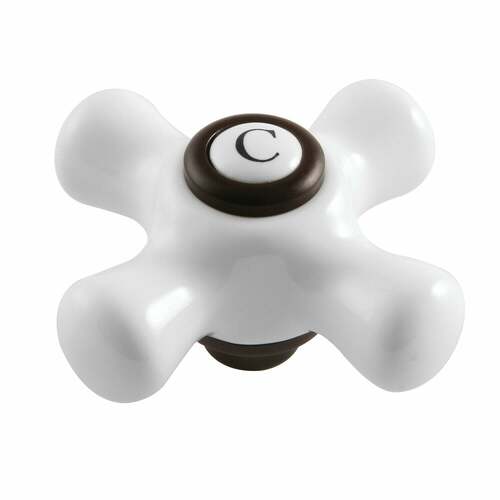 Kingston Brass KSH266PXORBC Oil Rubbed Bronze Porcelain Cross Handle (Cold Side)