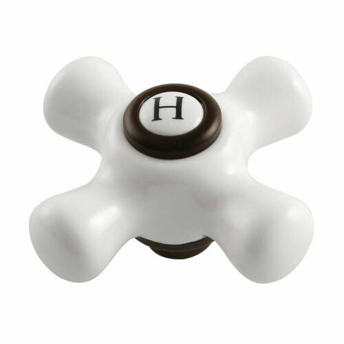 Kingston Brass KSH266PXORBH Oil Rubbed Bronze Porcelain Cross Handle (Hot Side)