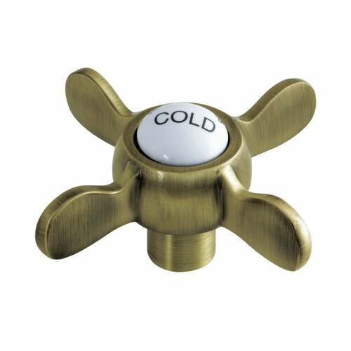 Kingston Brass KSH285ABC Antique Brass Cross Handle (Cold Side)