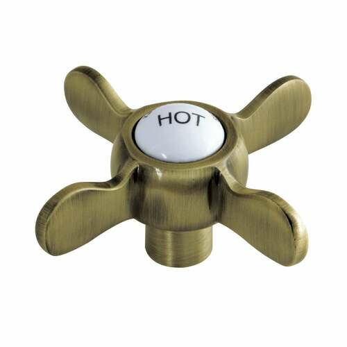 Kingston Brass KSH285ABH Antique Brass Cross Handle (Hot Side)