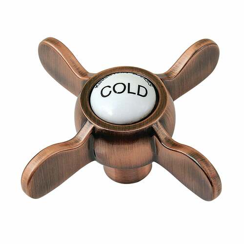 Kingston Brass KSH285ACC Antique Copper Brass Cross Handle (Cold Side)