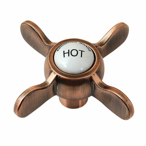 Kingston Brass KSH285ACH Antique Copper Brass Cross Handle (Hot Side)