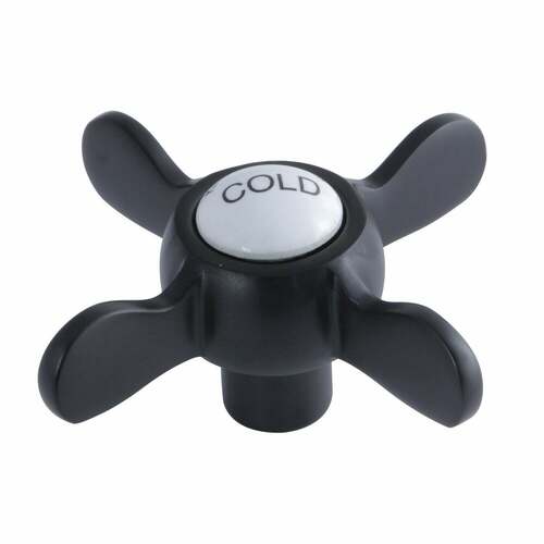 Kingston Brass KSH285MBC Matte Black Brass Cross Handle (Cold Side)