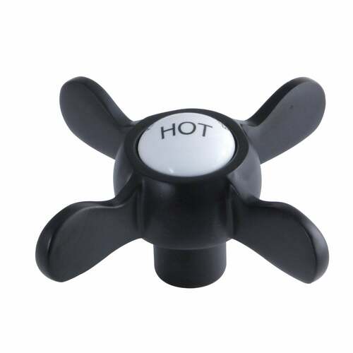 Kingston Brass KSH285MBH Matte Black Brass Cross Handle (Hot Side)