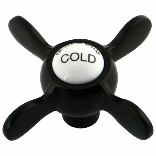 Kingston Brass KSH285ORBC Brass Cross Handle, Cold Side, Oil Rubbed Bronze