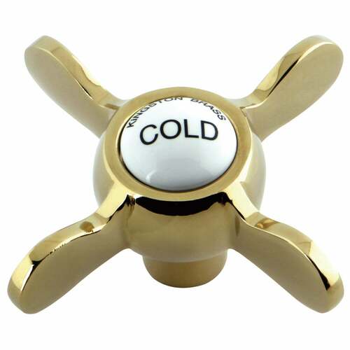 Kingston Brass KSH285PBC Polished Brass Cross Handle (Cold Side)