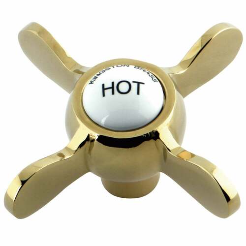 Kingston Brass KSH285PBH Polished Brass Cross Handle (Hot Side)
