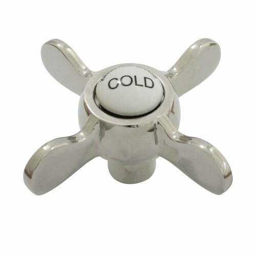 Kingston Brass KSH285PNC Essex Brass Cross Handle (Cold), Polished Nickel