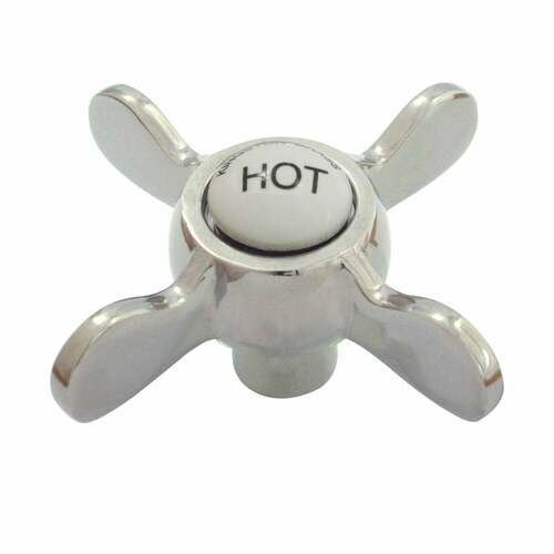 Kingston Brass KSH285PNH Essex Brass Cross Handle (Hot Side) - Polished Nickel