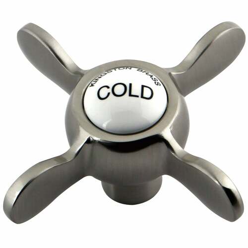 Kingston Brass KSH285SNC Brushed Nickel Brass Cross Handle (Cold Side)