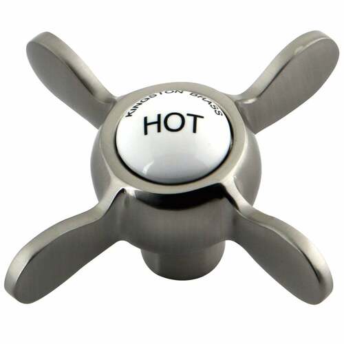 Kingston Brass KSH285SNH Brushed Nickel Brass Cross Handle (Hot Side)