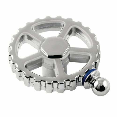 Kingston Brass KSH2941CGC Fuller Brass Industrial Gear Wheel Handle (Cold Side), Polished Chrome