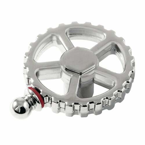 Kingston Brass KSH2941CGH Fuller Brass Industrial Gear Wheel Handle (Hot Side), Polished Chrome