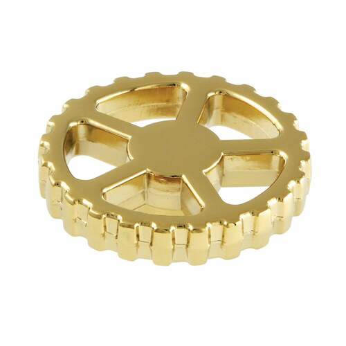 Kingston Brass KSH2942CG Fuller Brass Industrial Gear Wheel Handle, Polished Brass