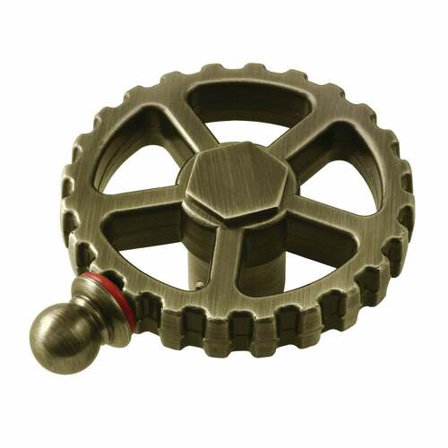 Kingston Brass KSH2943CGH Fuller Antique Brass Industrial Gear Wheel Handle (Hot Side)