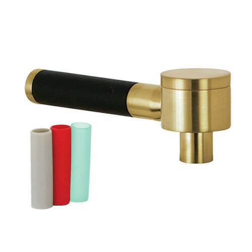 Kingston Brass KSH2957DKL Kaiser Brass Lever Handle with Neoprene Sleeve, Brushed Finish