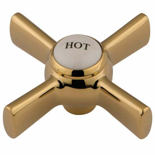Kingston Brass KSH2962ZXH Polished Brass Cross Handle (Hot Side)