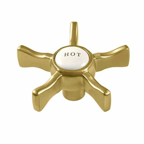 Kingston Brass KSH2967NXH Hamilton Brass Cross Handle (Hot), Brushed Brass