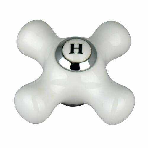 Kingston Brass KSH3951PXH Polished Chrome Porcelain Cross Handle (Hot Side)