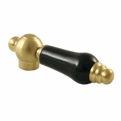 Kingston Brass KSH3957PKL Duchess Black Porcelain Lever Handle with Brushed Brass